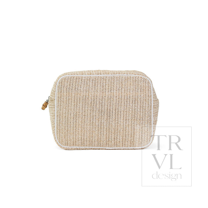 COASTAL STRAW XL GLAM - SAND - Cosmetic &amp; Toiletry Bags