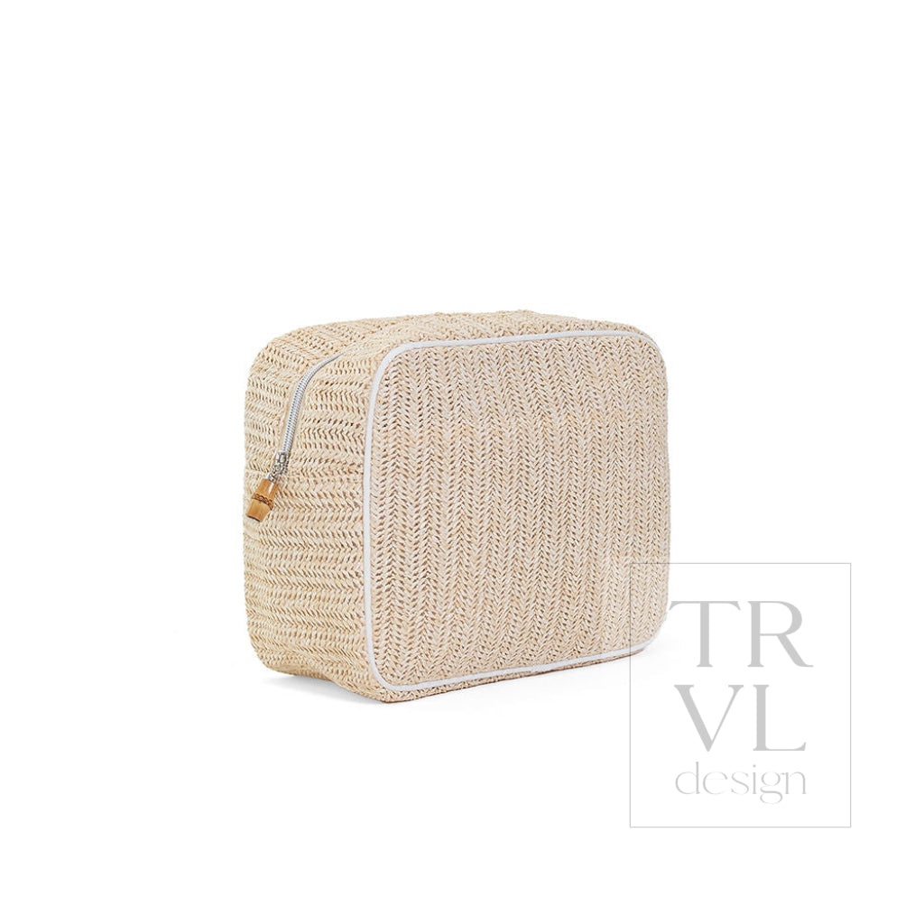 COASTAL STRAW XL GLAM - SAND - Cosmetic &amp; Toiletry Bags