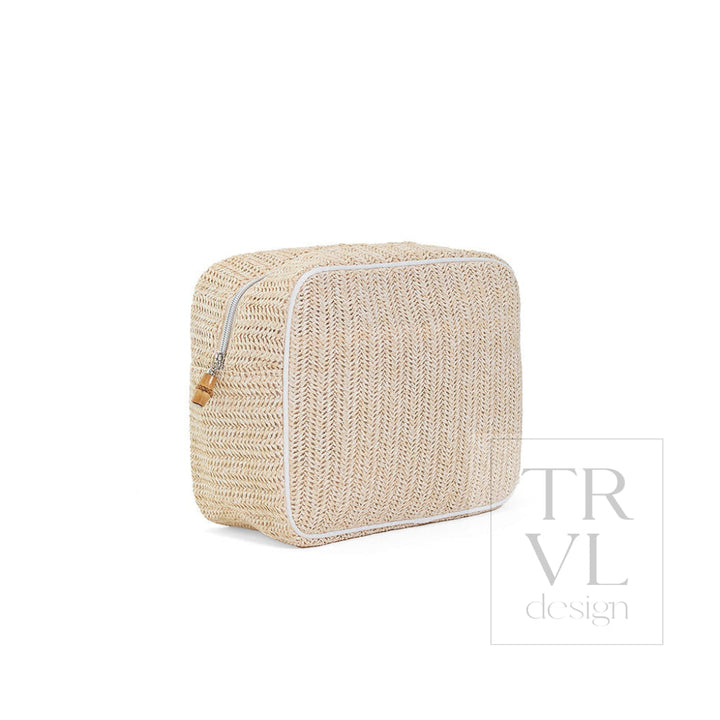 COASTAL STRAW XL GLAM - SAND - Cosmetic &amp; Toiletry Bags