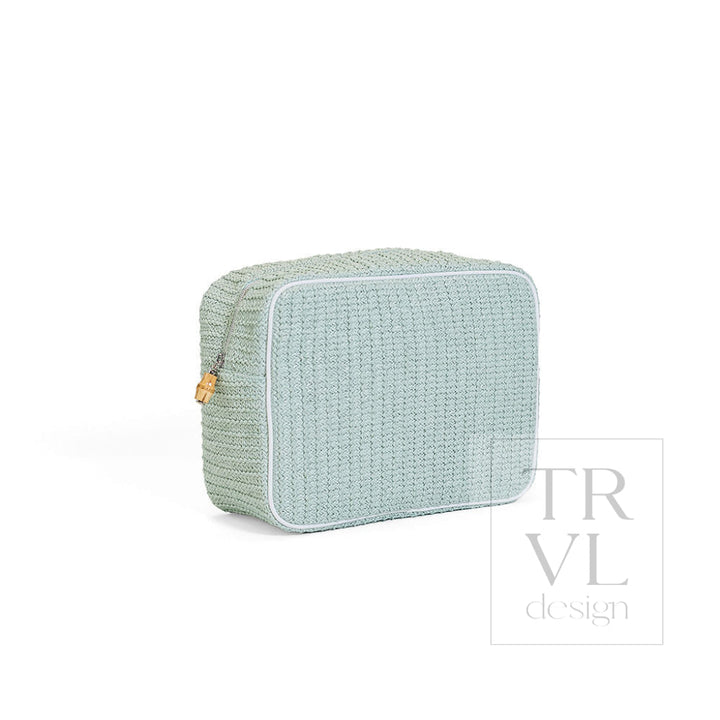 COASTAL STRAW XL GLAM - SEAGLASS - Cosmetic &amp; Toiletry Bags