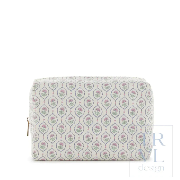 Luxe Cosmetic Bag Antibes Everyday With Navy Pinstripe Liner *New! Cosmetic Bags