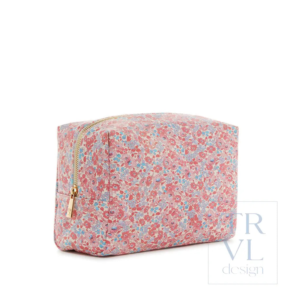 Luxe Cosmetic Bag Marseille Everyday With Pink Pinstripe Liner *New! Cosmetic Bags