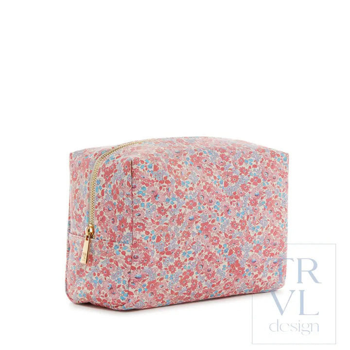 Luxe Cosmetic Bag Marseille Everyday With Pink Pinstripe Liner *New! Cosmetic Bags