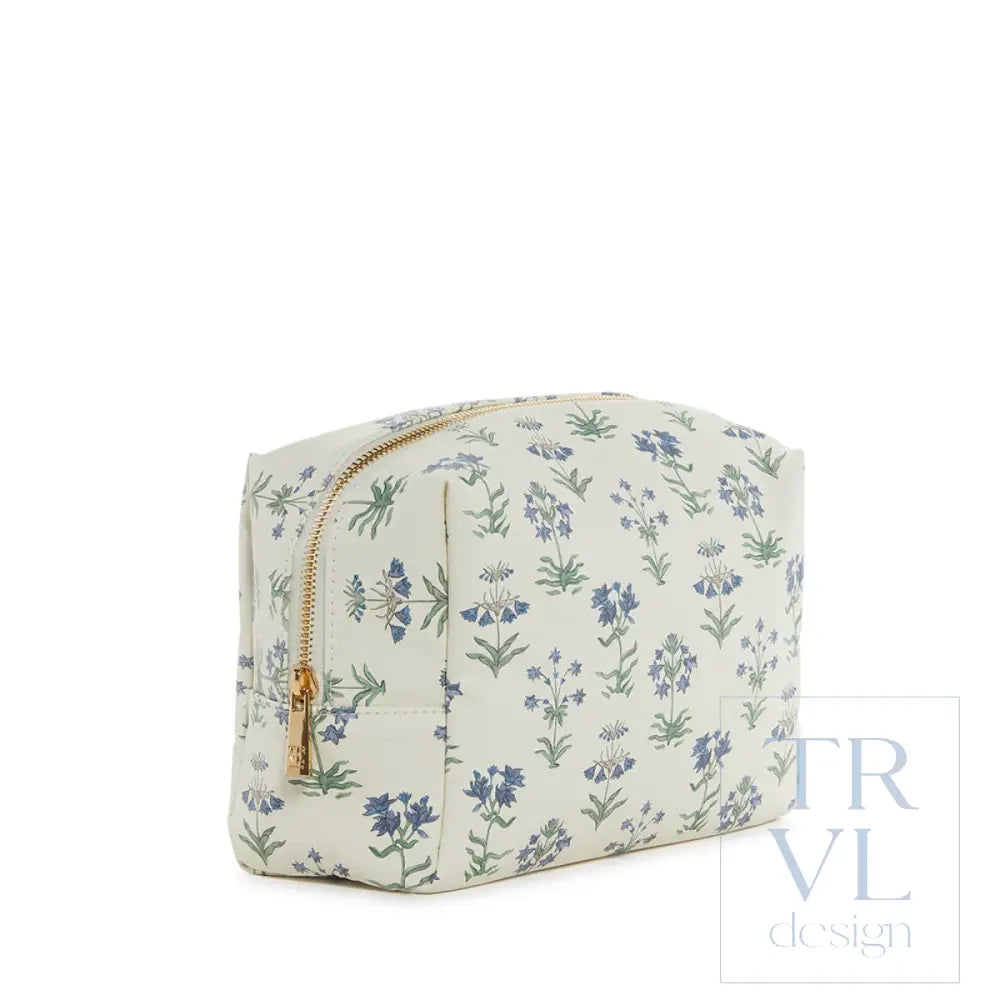 Luxe Provence Cosmetic Bag Everyday With Green Pinstripe Liner Cosmetic Bags