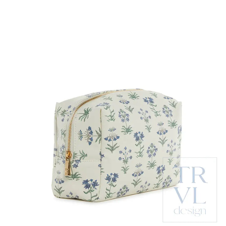 Luxe Provence Cosmetic Bag Everyday With Green Pinstripe Liner Cosmetic Bags