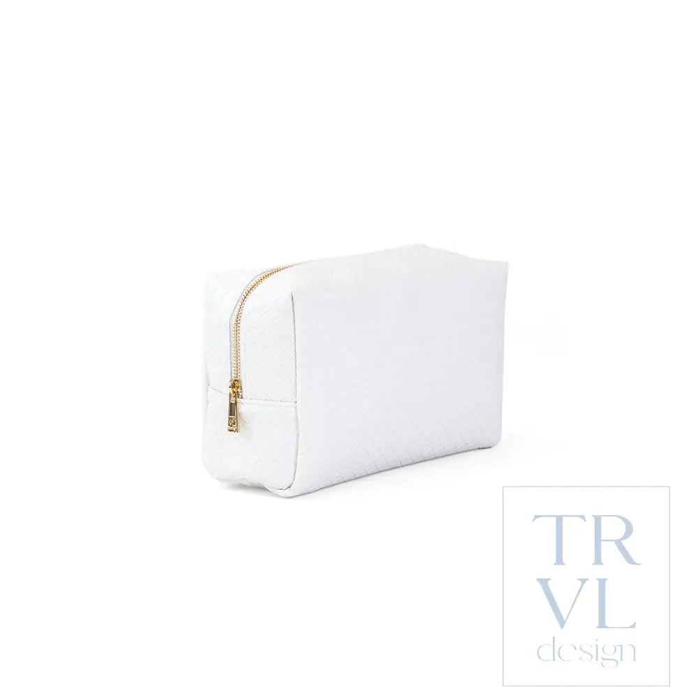 LUXE EVERYDAY Cosmetic Bag - WOVEN BLANC - Cosmetic & Toiletry Bags
