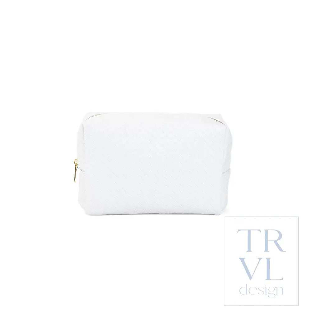 LUXE EVERYDAY Cosmetic Bag - WOVEN BLANC - Cosmetic & Toiletry Bags