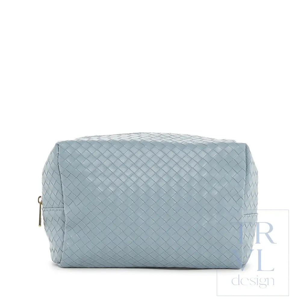 Luxe Everyday Cosmetic Bag - Woven Bleu *New! Bleu Cosmetic Bags