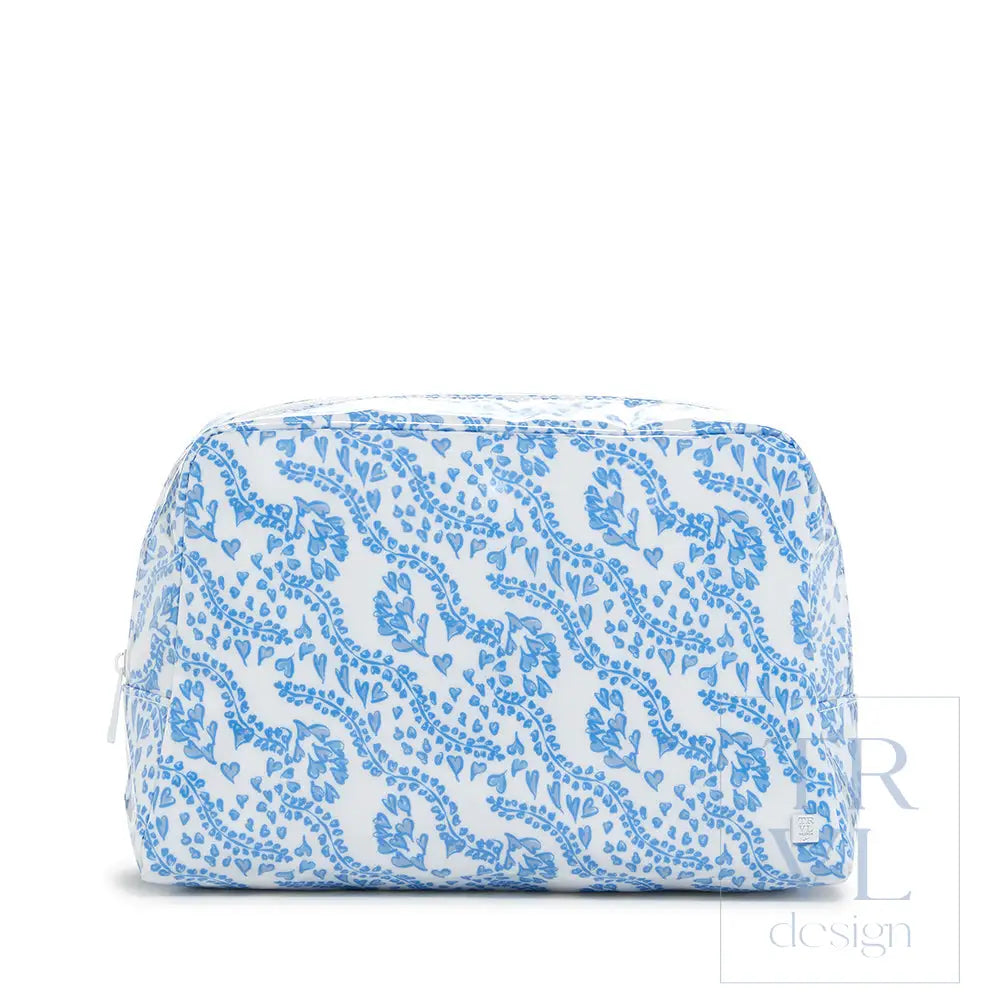 Luxe Gloss Wash Bag Large - All Heart Blue *New! Cosmetic & Toiletry Bags