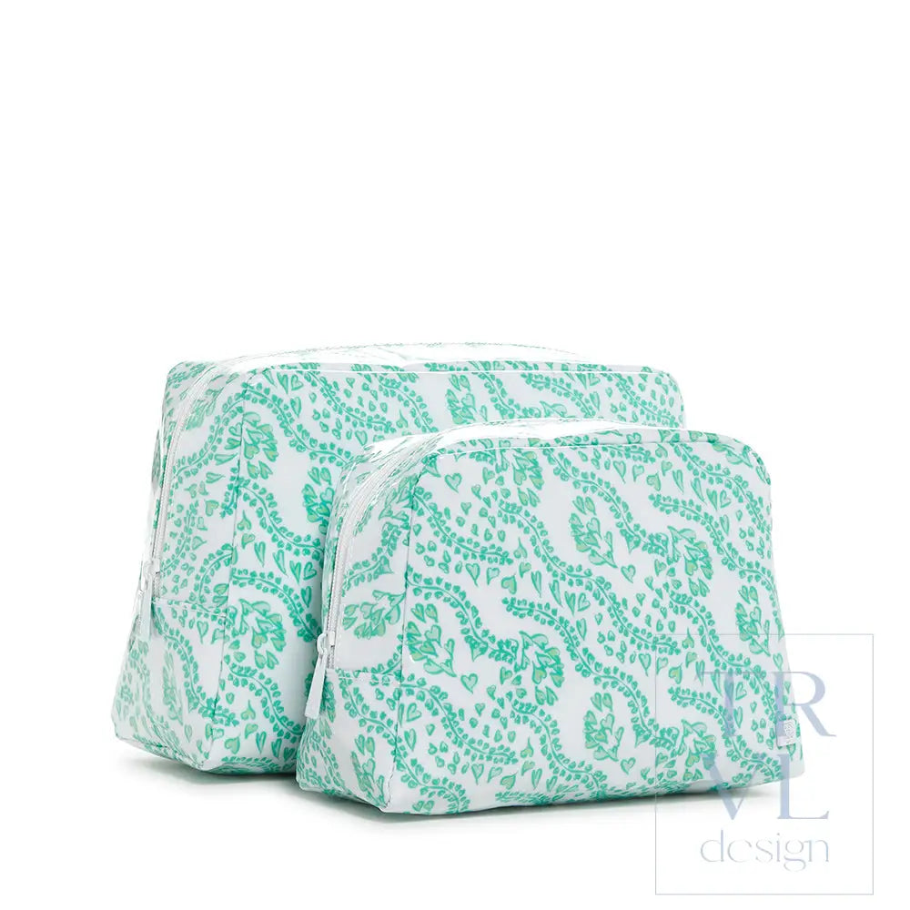 Luxe Gloss Wash Bag Large - All Heart Kelly Green *New! Cosmetic & Toiletry Bags
