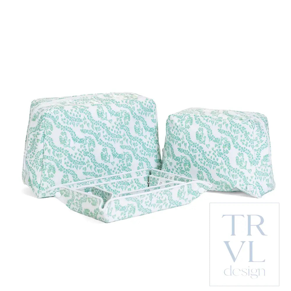 LUXE GLOSS WASH BAG SET - ALL HEART KELLY GREEN - Cosmetic &amp; Toiletry Bags