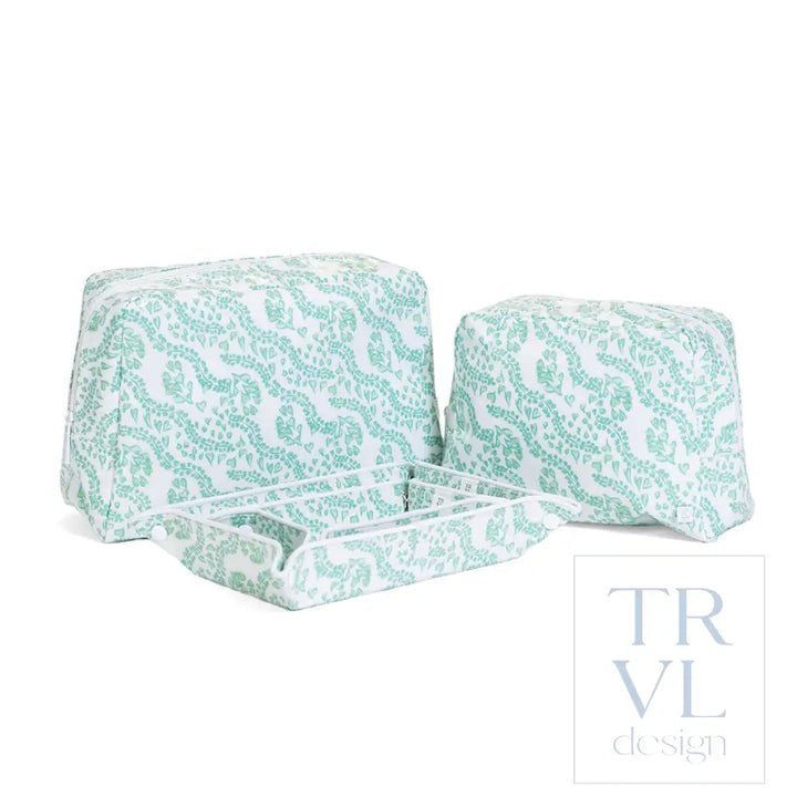 LUXE GLOSS WASH BAG SET - ALL HEART KELLY GREEN - Cosmetic &amp; Toiletry Bags