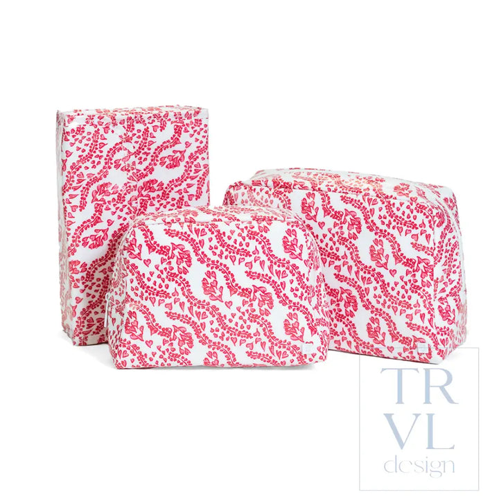LUXE GLOSS WASH BAG SET - ALL HEART RED - Cosmetic &amp; Toiletry Bags