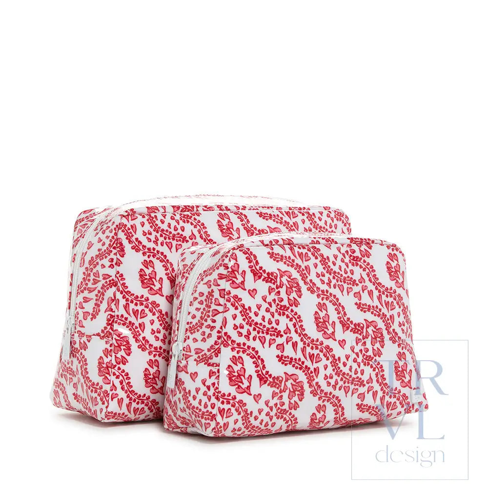 Luxe Gloss Wash Bag Med - All Heart Red *New! Cosmetic & Toiletry Bags