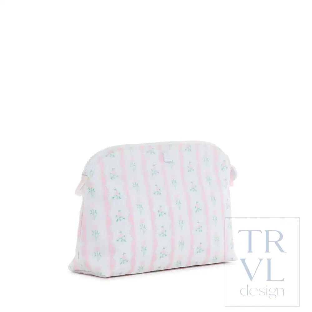 Goodie Cosmetic Bag - Ribbon Floral Pink Cosmetic & Toiletry Bags