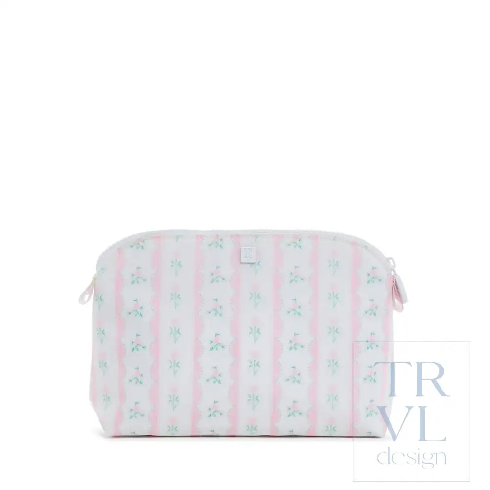 Goodie Cosmetic Bag - Ribbon Floral Pink Cosmetic & Toiletry Bags