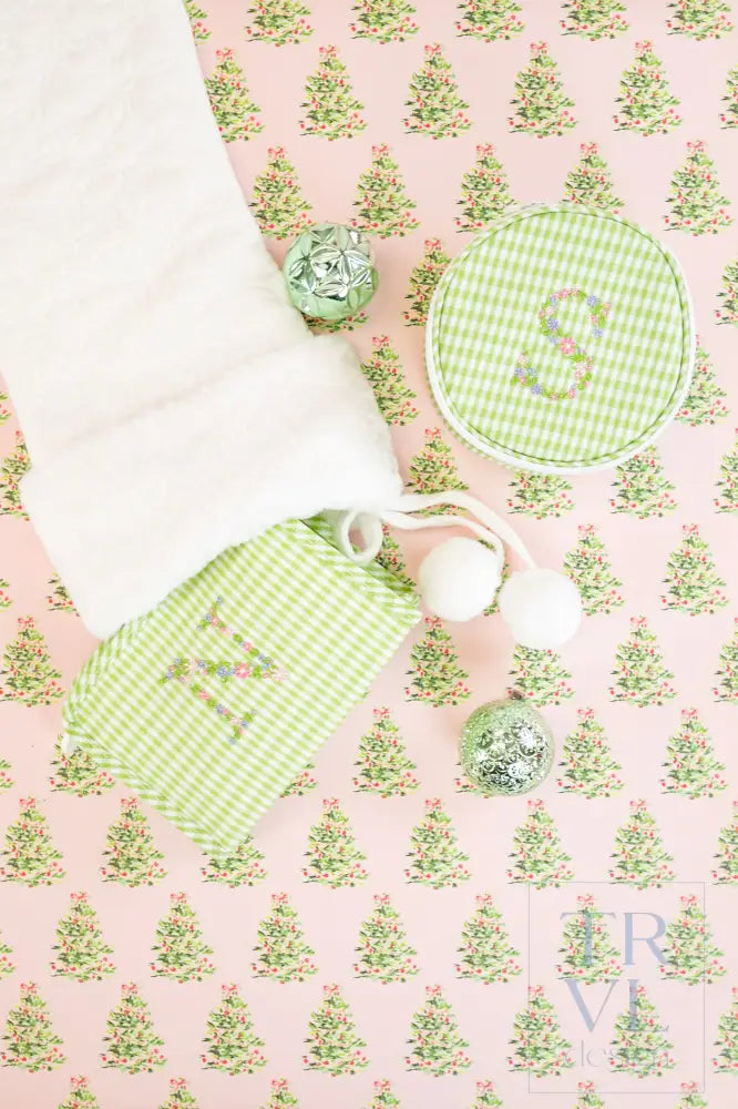 Cosmetic Bag - Monogram Small Roadie - Gingham Leaf - Cosmetic & Toiletry Bags
