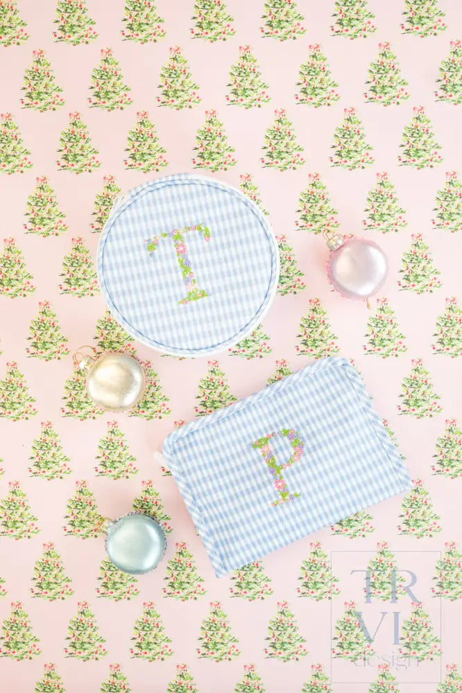 Cosmetic Bag - Monogram Small Roadie - Gingham Mist - Cosmetic & Toiletry Bags