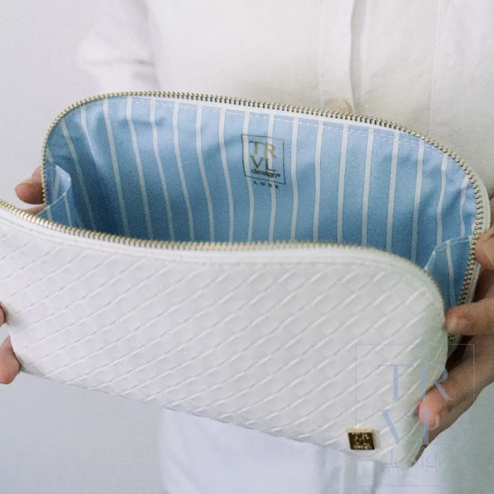 Cosmetic Bag Set - Duo Case - Woven Blanc - Cosmetic & Toiletry Bags