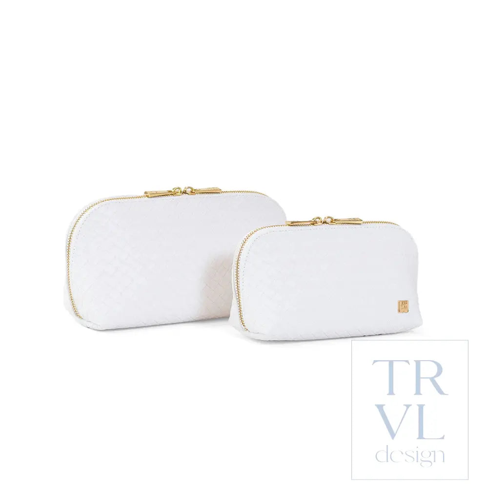 Cosmetic Bag Set - Duo Case - Woven Blanc - Cosmetic & Toiletry Bags
