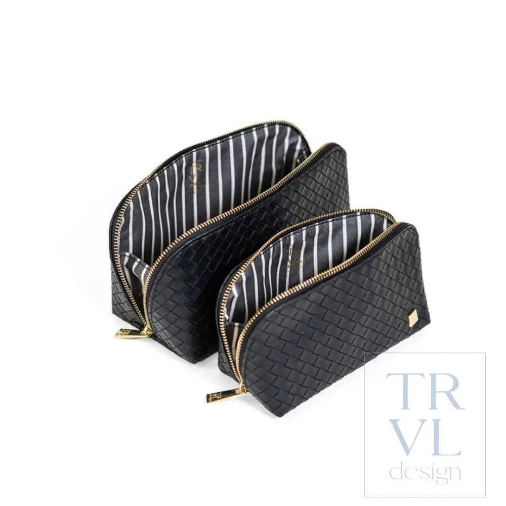Cosmetic Bag Set - Duo Case - Woven Jet - Cosmetic & Toiletry Bags