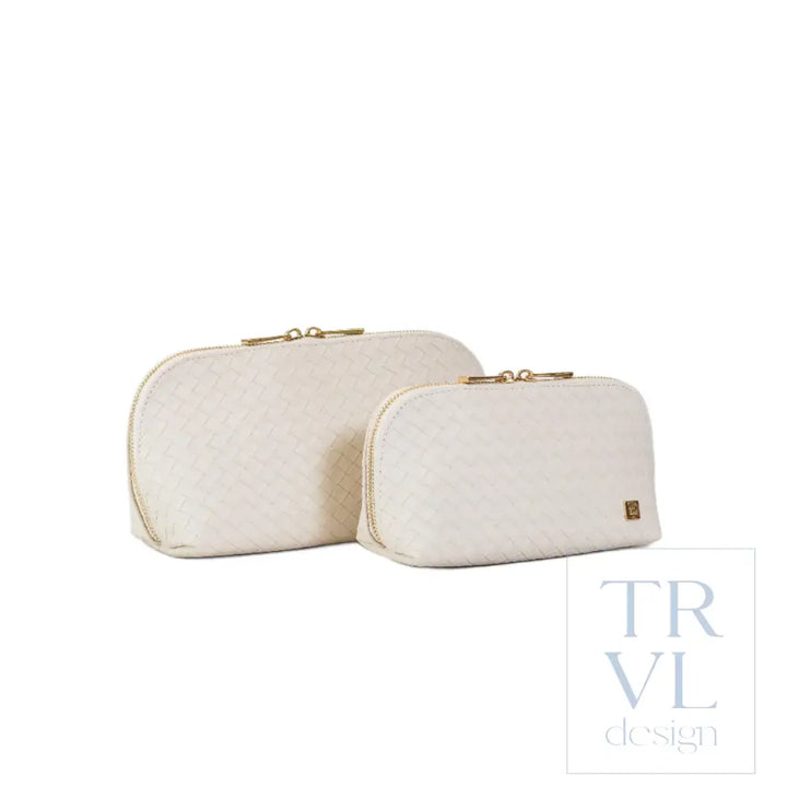 Cosmetic Bag Set - Duo Case - Woven Sand - Cosmetic & Toiletry Bags