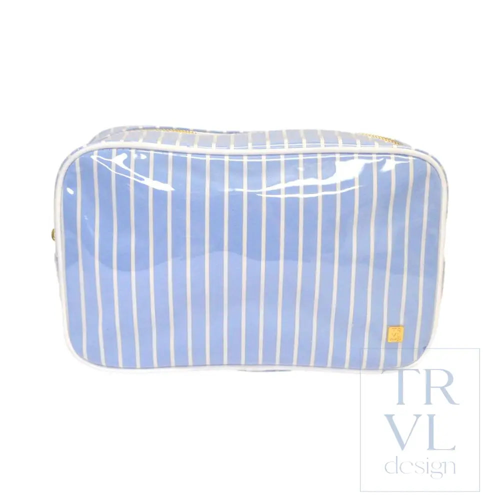 LUXE GLOSS OVERLAY XL GLAM + GO GLAM COASTAL SET - SURF STRIPE (Dark Blue) - Cosmetic &amp; Toiletry Bags