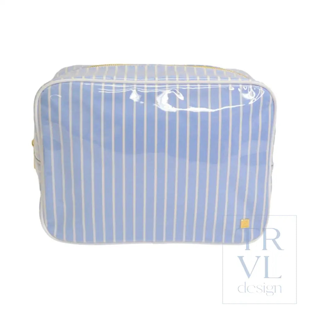 LUXE GLOSS OVERLAY XL GLAM + GO GLAM COASTAL SET - SURF STRIPE (Dark Blue) - Cosmetic &amp; Toiletry Bags