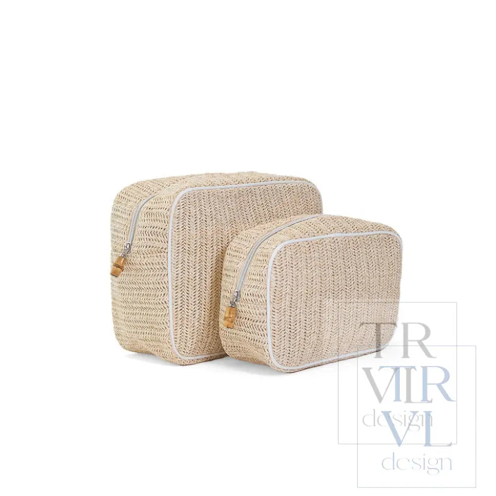 COASTAL STRAW XL GLAM - SAND - Cosmetic &amp; Toiletry Bags