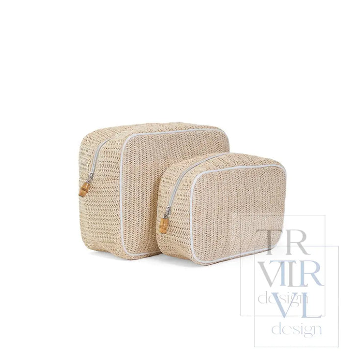 COASTAL STRAW XL GLAM - SAND - Cosmetic &amp; Toiletry Bags