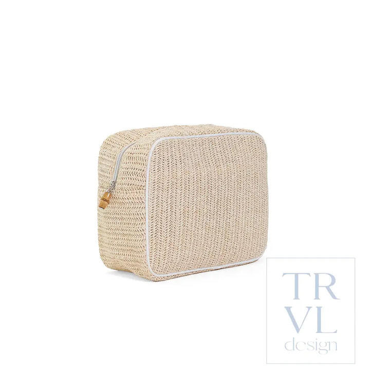 COASTAL STRAW XL GLAM - SAND - Cosmetic &amp; Toiletry Bags