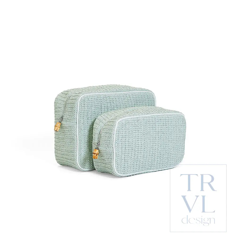 Cosmetic Bag - XL Glam - Coastal Straw Seaglass - Cosmetic & Toiletry Bags