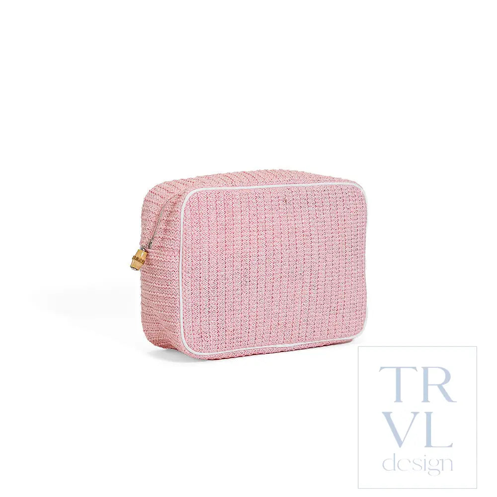 Cosmetic Bag - XL Glam - Coastal Straw Shell - Cosmetic & Toiletry Bags