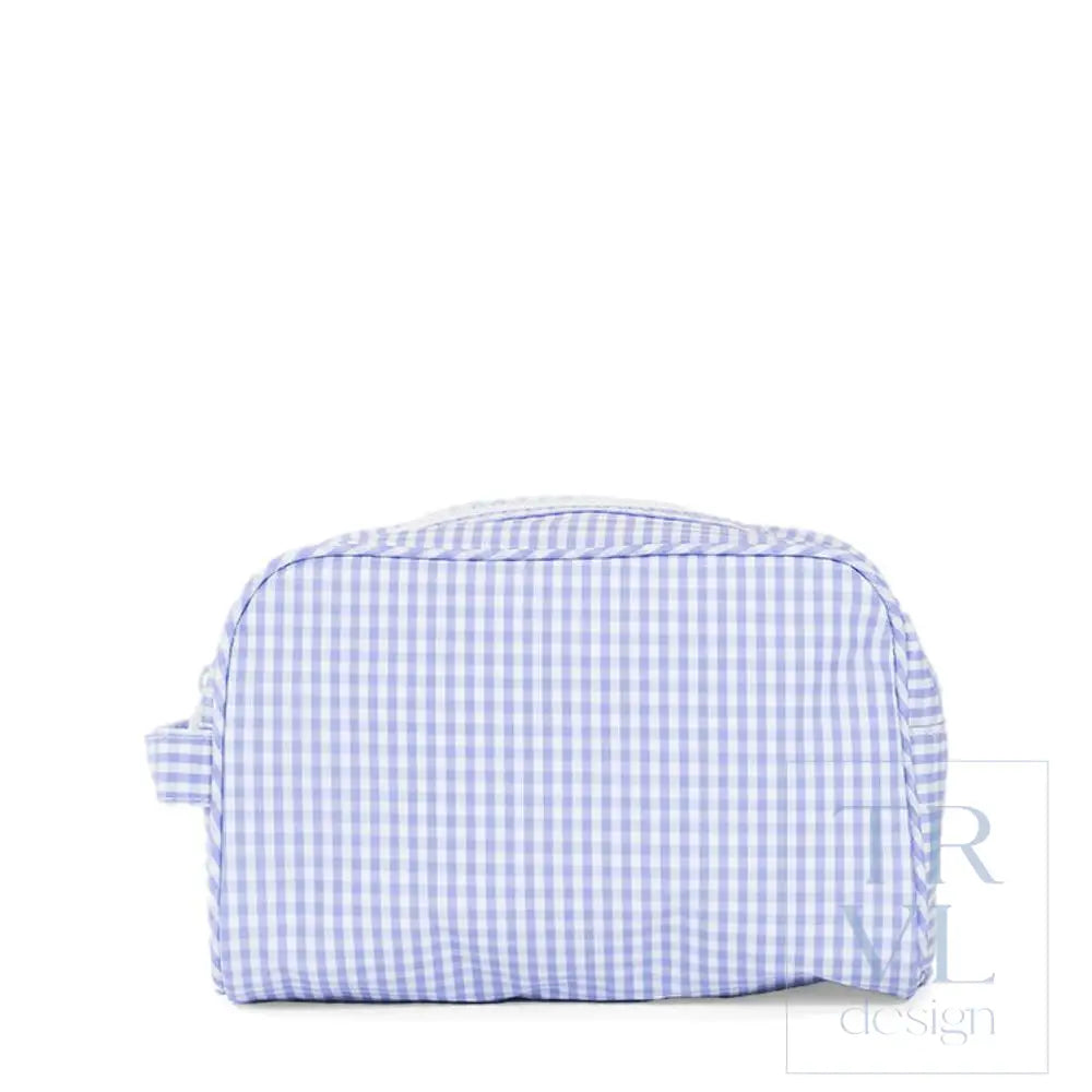 Dopp Bag - Stowaway Toiletry Bag - Gingham Lilac - Cosmetic & Toiletry Bags