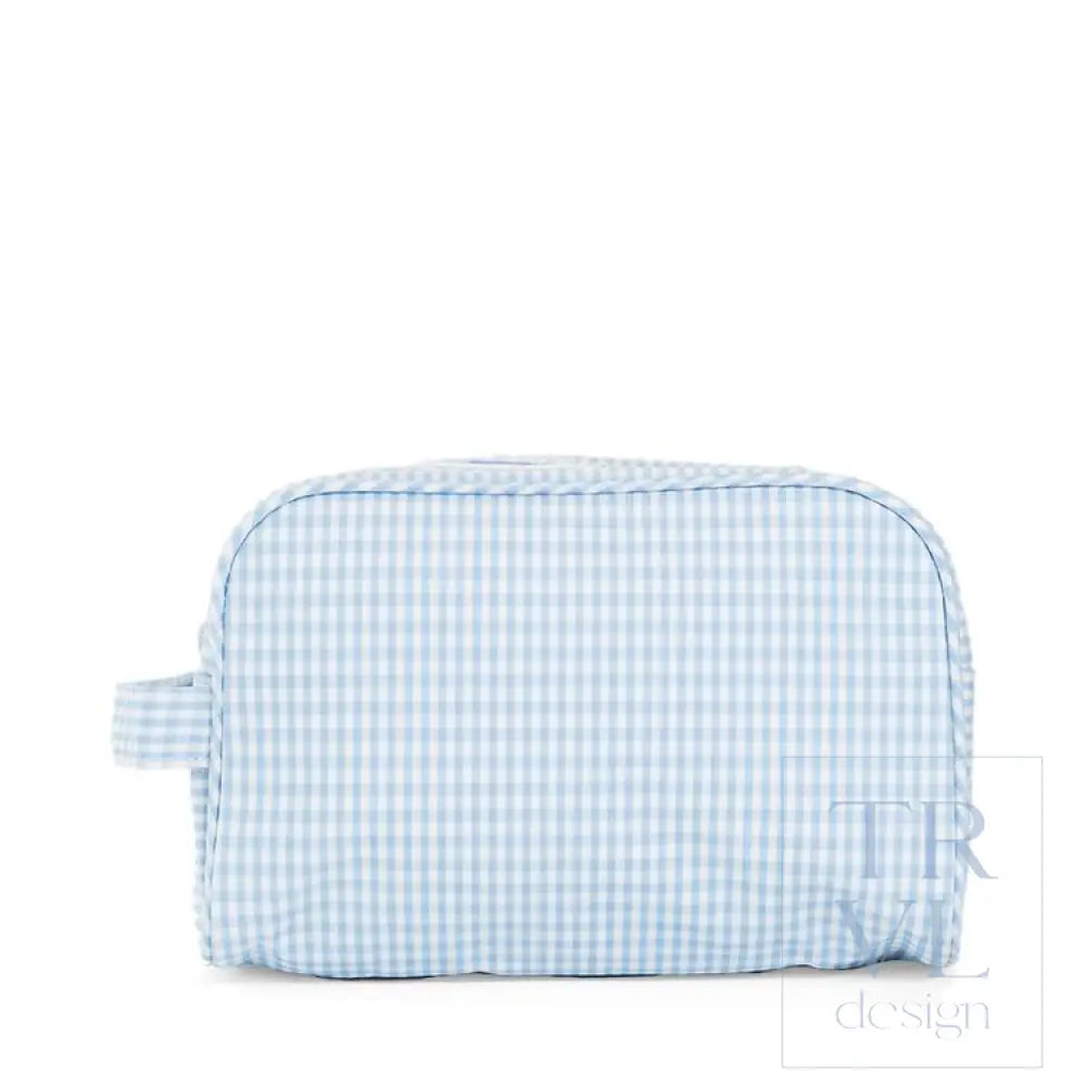 Dopp Bag - Stowaway Toiletry Bag - Gingham Mist - Cosmetic & Toiletry Bags