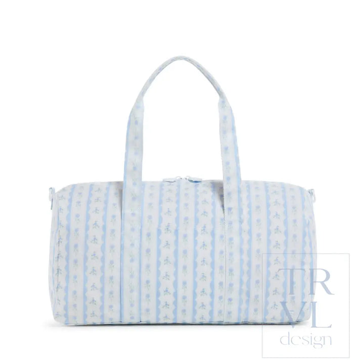 Weekender - Ribbon Floral Blue Duffel Bag Bags