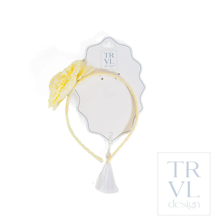 SIgnraure Hair Accessories - Lg Ging Flower Headband - pre pack 2 - Gingham Buttercup - Hair Accessories