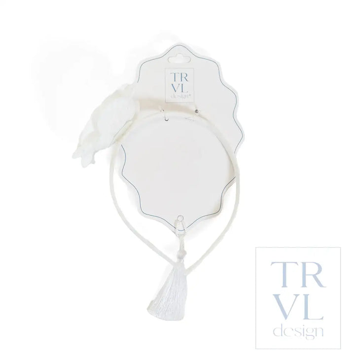 SIgnraure Hair Accessories - Lg Ging Flower Headband - pre pack 2 - Gingham White - Hair Accessories