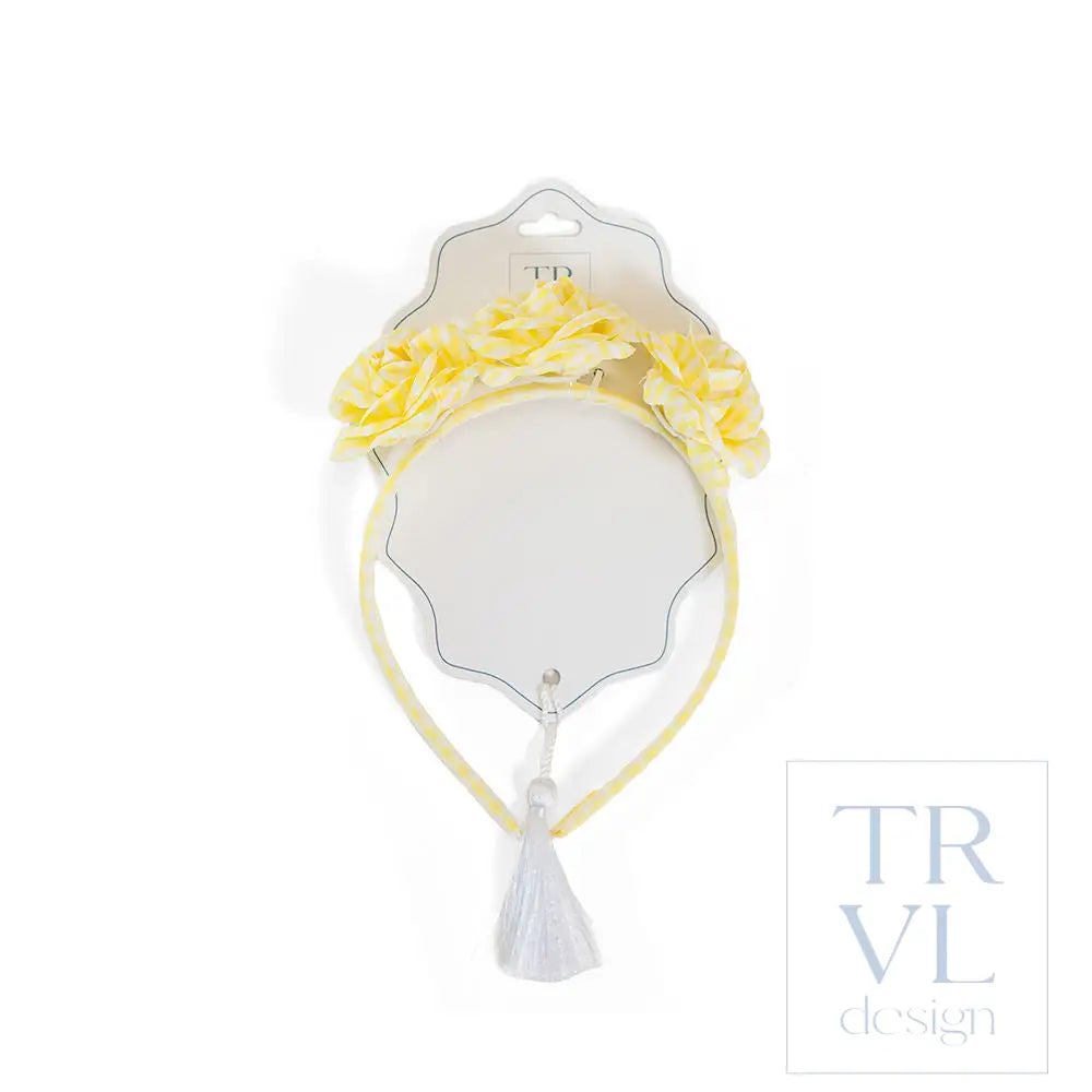 Signature Hair Accessories - Trio Flower Headband - Pre pack 2 - Gingham Buttercup - Hair Accessories