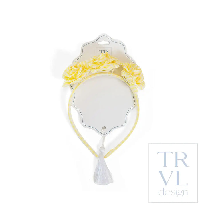 Signature Hair Accessories - Trio Flower Headband - Pre pack 2 - Gingham Buttercup - Hair Accessories