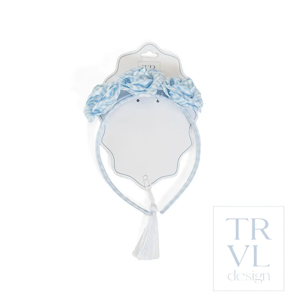 Signature Hair Accessories - Trio Flower Headband - Pre pack 2 - Gingham Mist - Hair Accessories