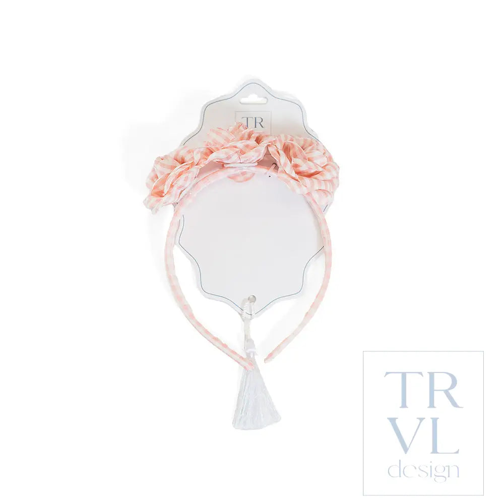 Signature Hair Accessories - Trio Flower Headband - Pre pack 2 - Gingham Taffy - Hair Accessories