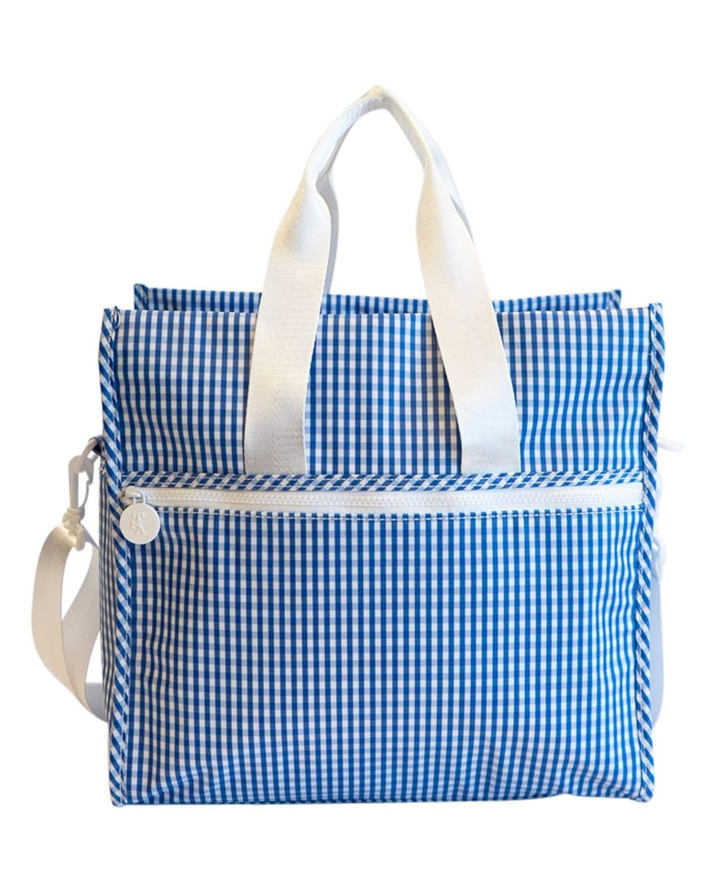 FIRST CLASS TOTE - GINGHAM ROYAL  *TRVL Deal