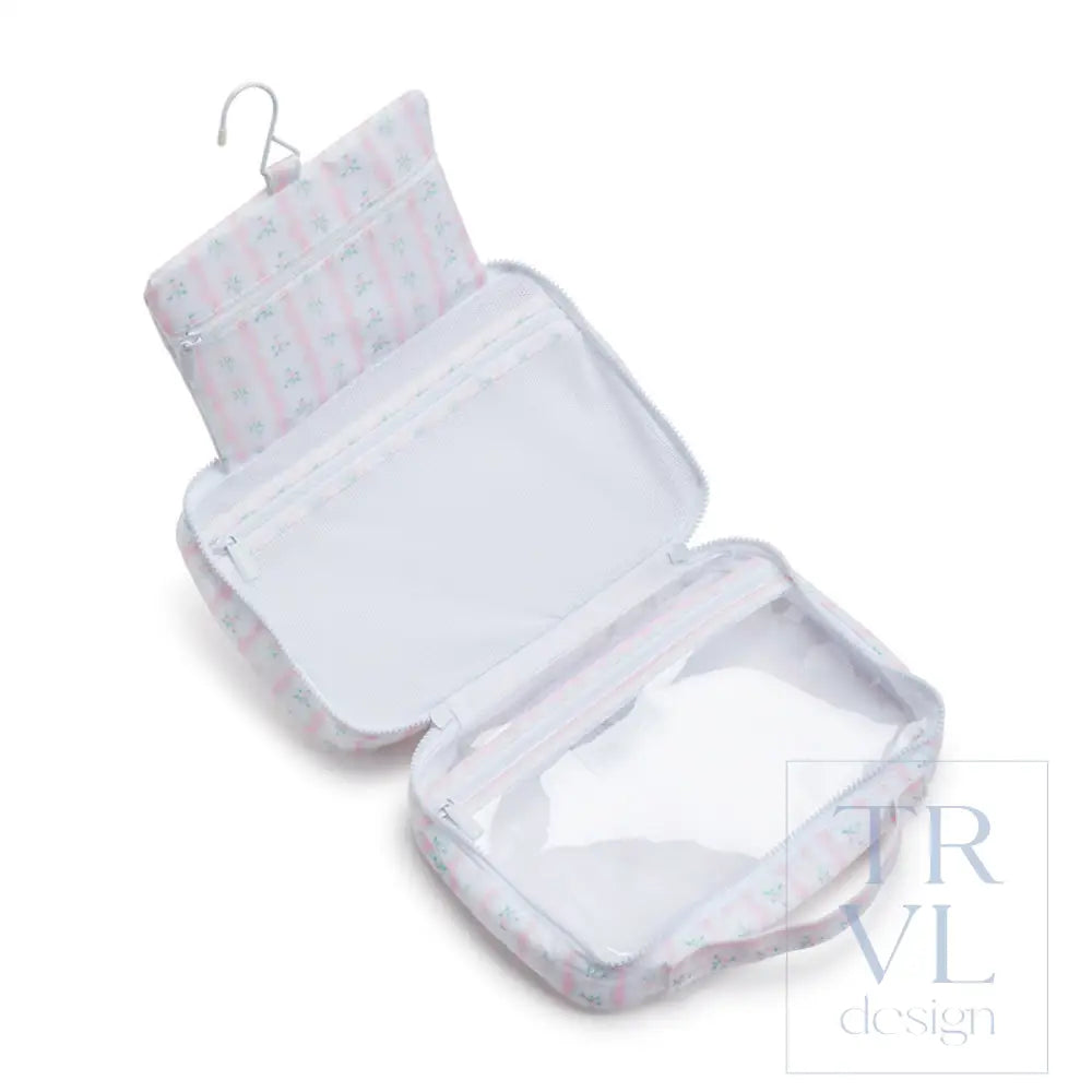 Bundle Up Hanging Toiletry Bag - Ribbon Floral Blue