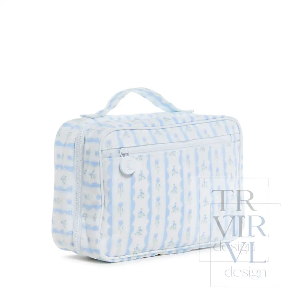 Bundle Up Hanging Toiletry Bag - Ribbon Floral Blue