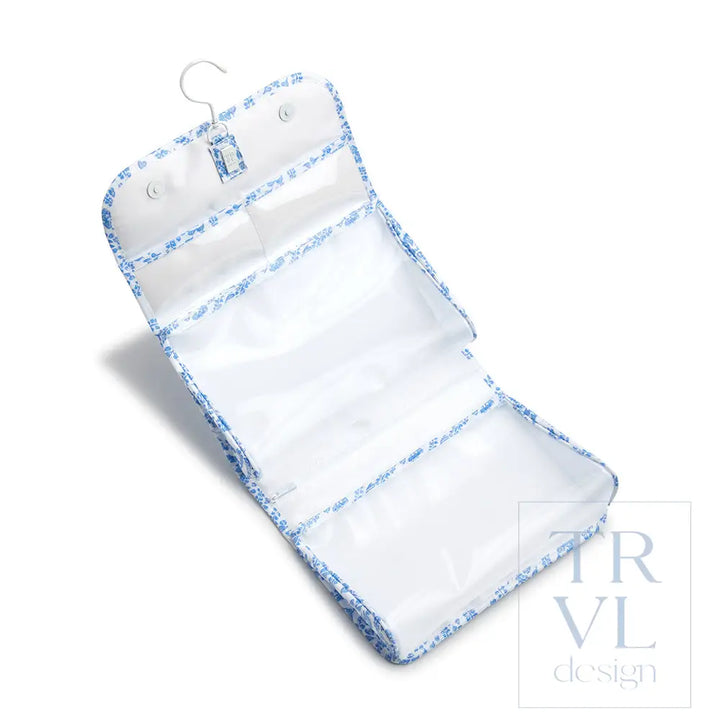 Luxe Gloss Hanging Toiletry Case - All Heart Blue Cosmetic & Bags