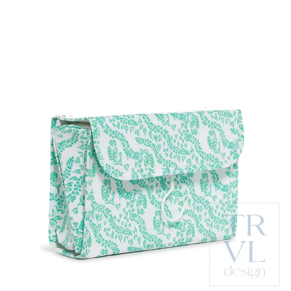 Luxe Gloss Hanging Toiletry Case - All Heart Kelly Green Cosmetic & Bags