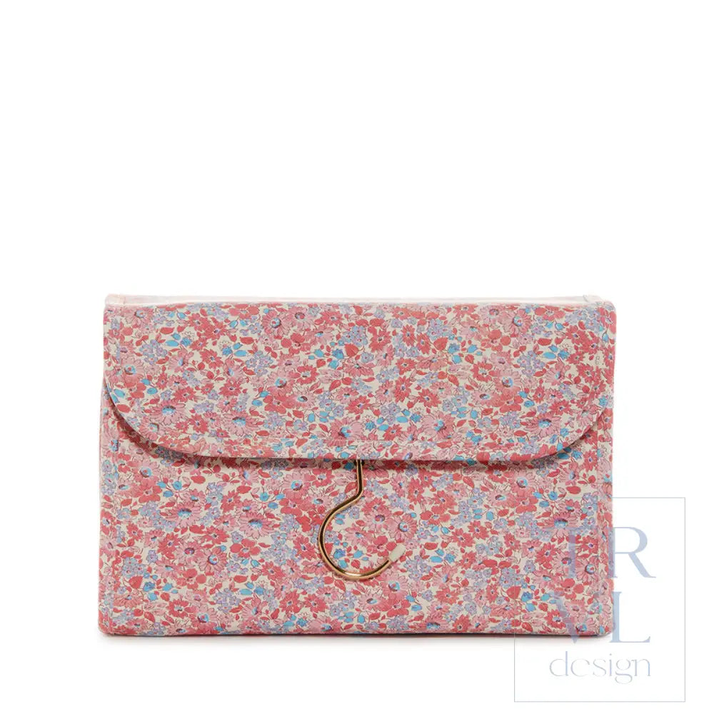 Luxe Hanging Toiletry Case Marseille With Pink Pinstripe Liner *New!