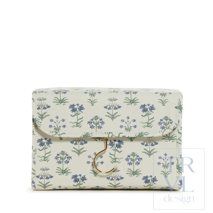 Luxe Hanging Toiletry Case Provence With Green Pinstripe Liner