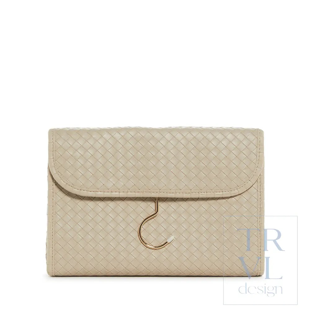 Luxe Hanging Toiletry Case - Woven Bisque *New!